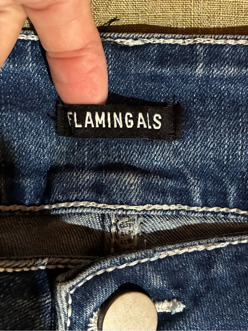 Flamingals Mid-rise Bootcut Embroidered Paint Splatter Denim Jeans Embellished L - Picture 7 of 13